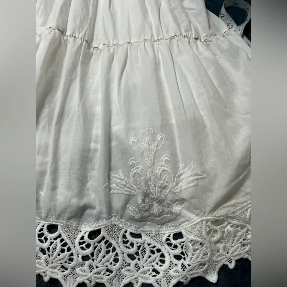 NWT Lane Bryant White Embroidered Cotton Maxi Dress size 26/28